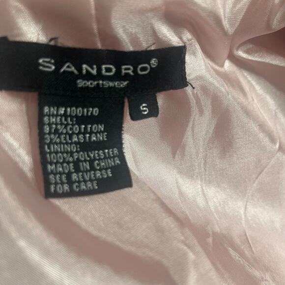 Sandro Pink Button-Up Belted Blazer Jacket Womens Small 3 Button - Picture 2 of 9